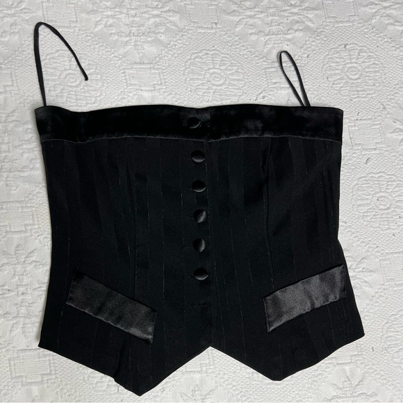 Tops - Tuxedo Black Strapless Corset Top